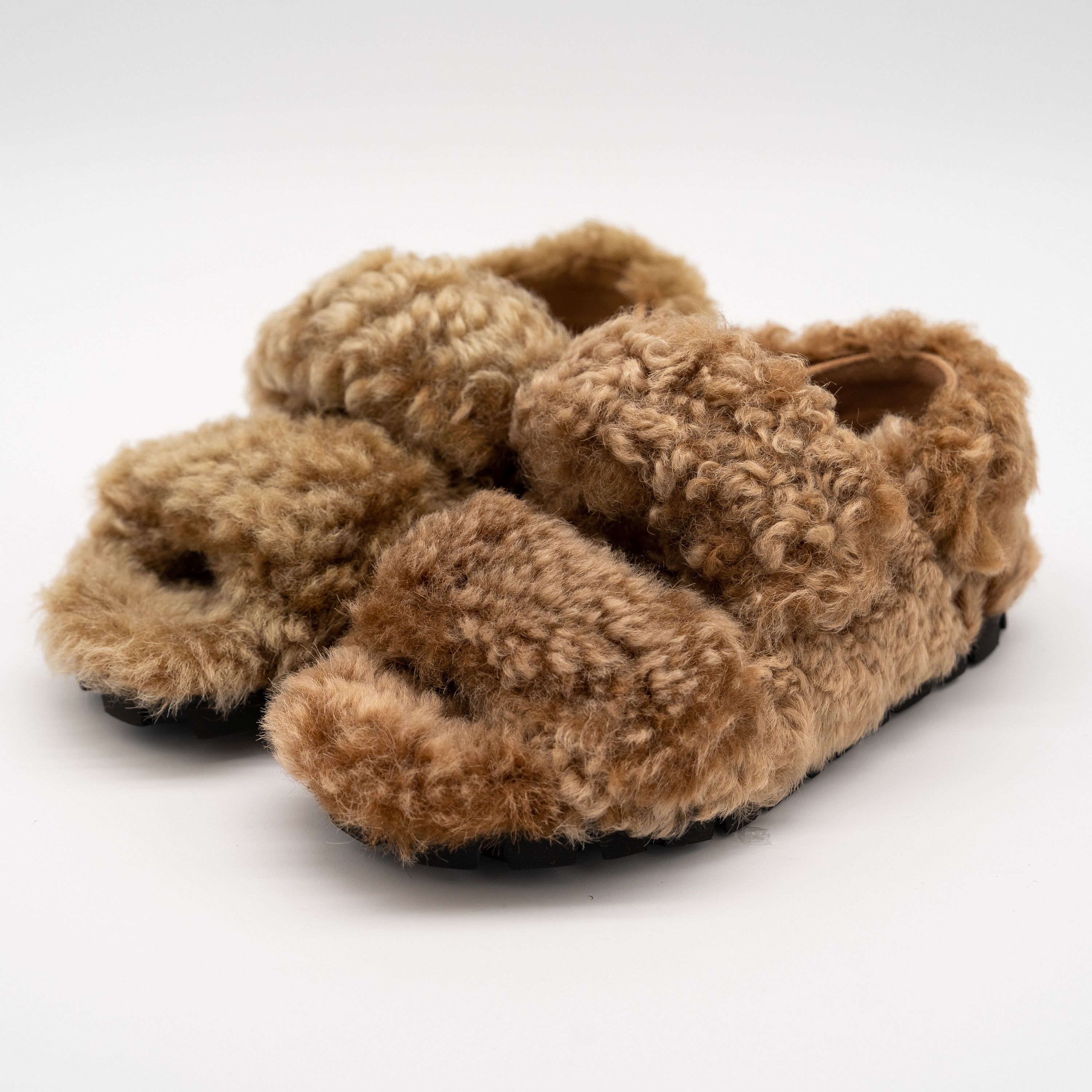 Miu Miu 37eu 7 US Miu Miu Camel Brown Shearling Sandals Size US 7 / IT 37 - 1 Thumbnail