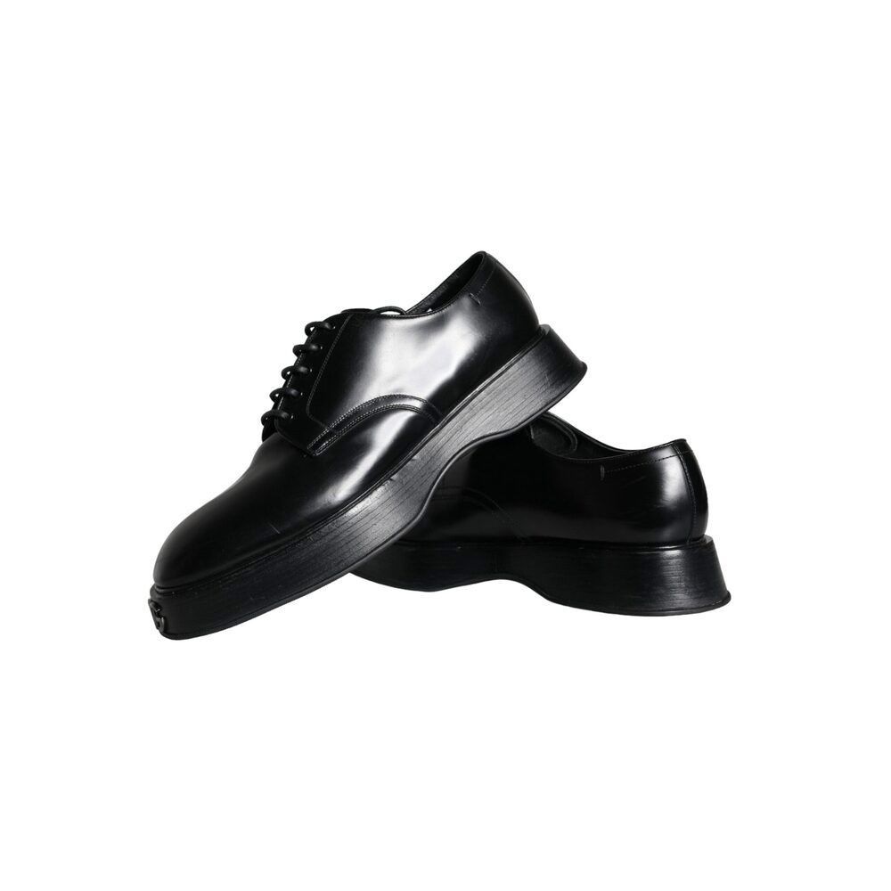 Dolce & Gabbana Dolce & Gabbana Black Calf Leather Derby Formal Dress Shoes Size US 12 / EU 45 - 8 Thumbnail