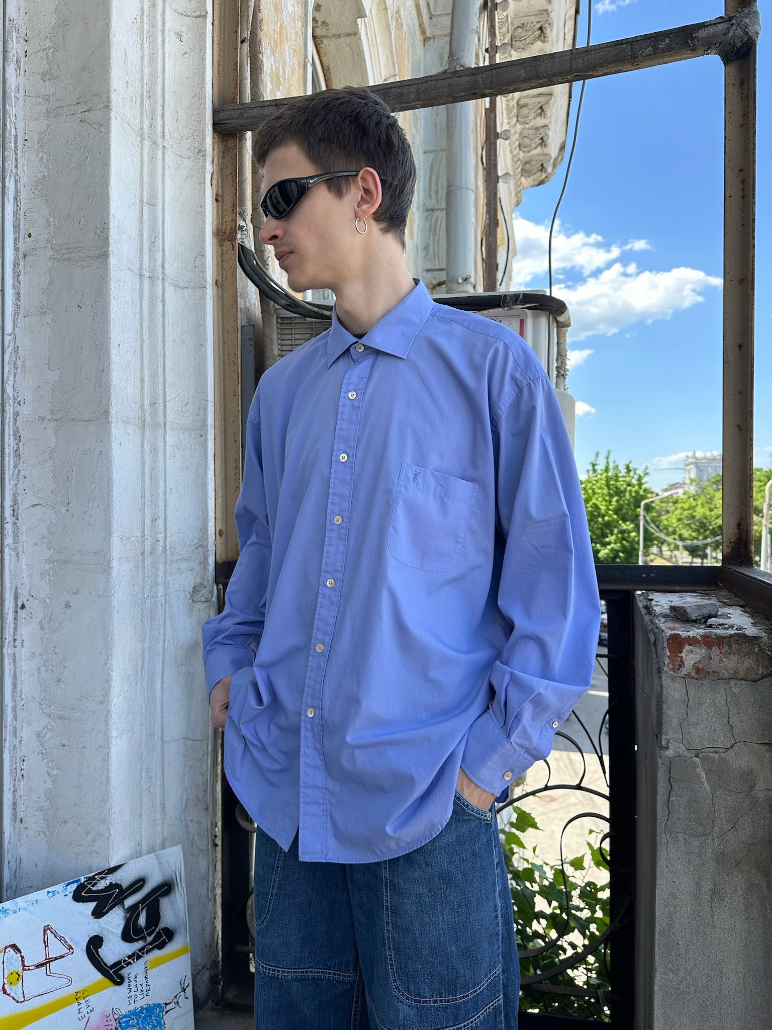 Yves Saint Laurent Vintage Yves Saint Laurent Pour Homme Button Up Shirt Size US XL / EU 56 / 4 - 9 Thumbnail