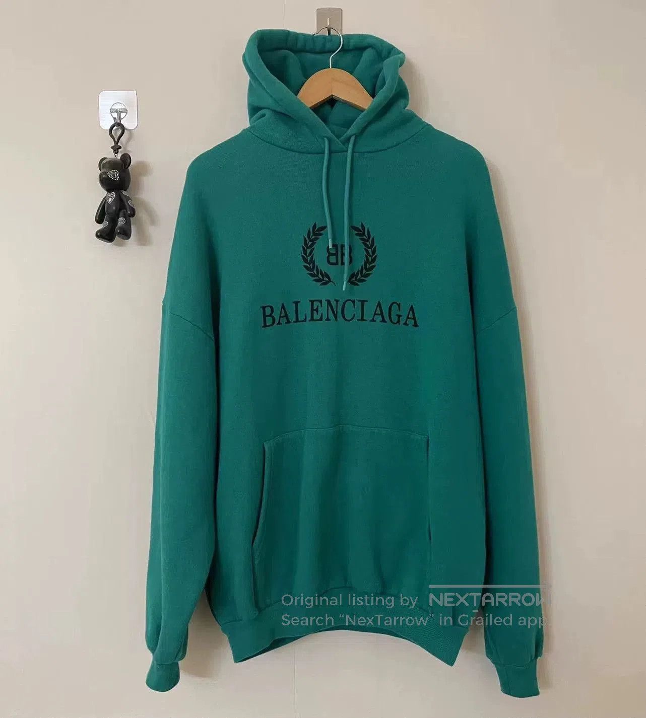 balenciaga lake blue cap hooded sweatshirt.
