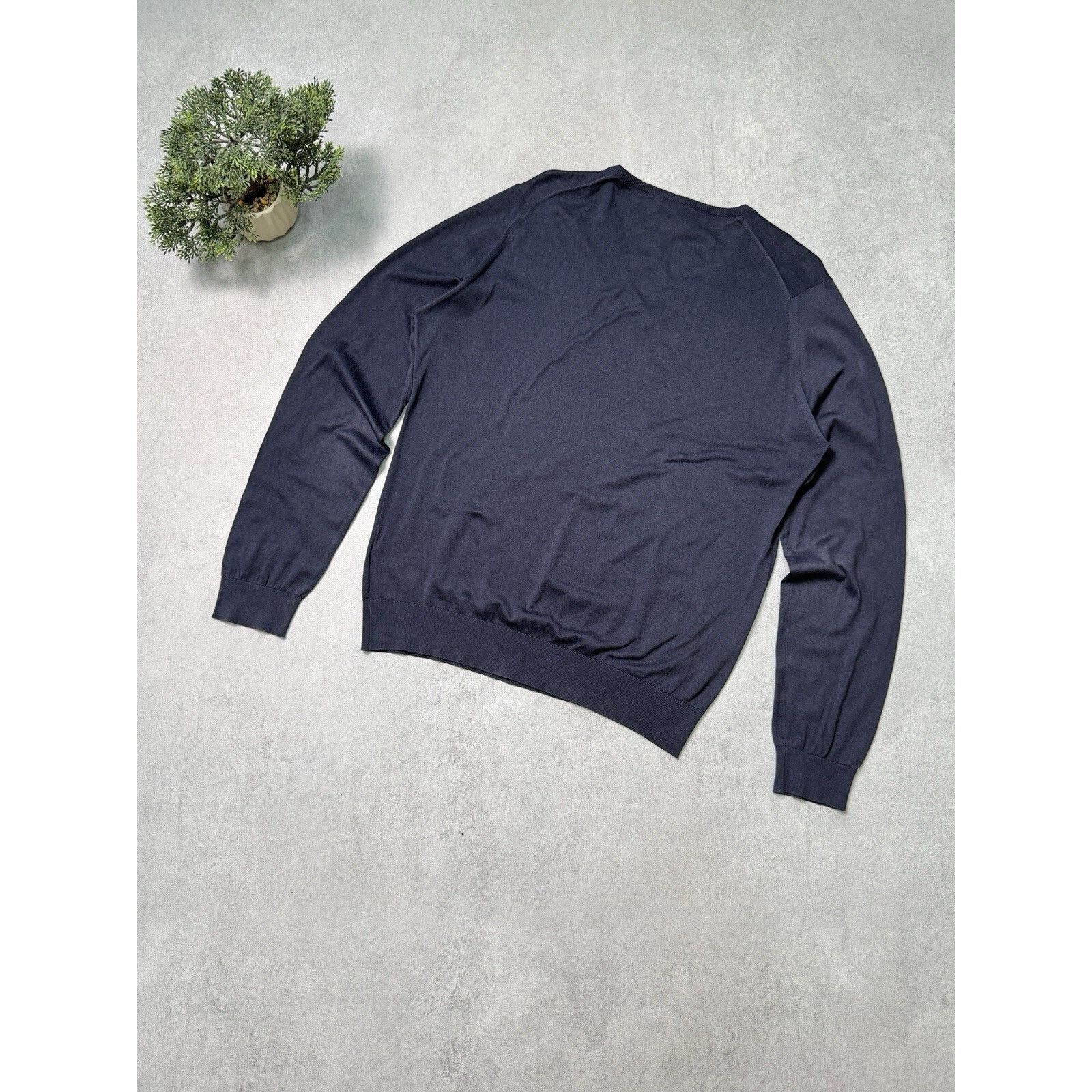 John Smedley John Smedley V Neck Men Sweater Cotton Jumper Pullover Size US L / EU 52-54 / 3 - 9 Thumbnail