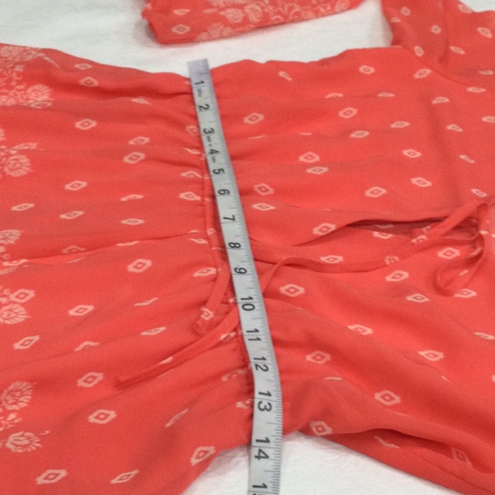 Other Love Tree Salmon & White V-neck Tie Shorts Romper M Size 30" / US 8 / IT 44 - 15 Thumbnail