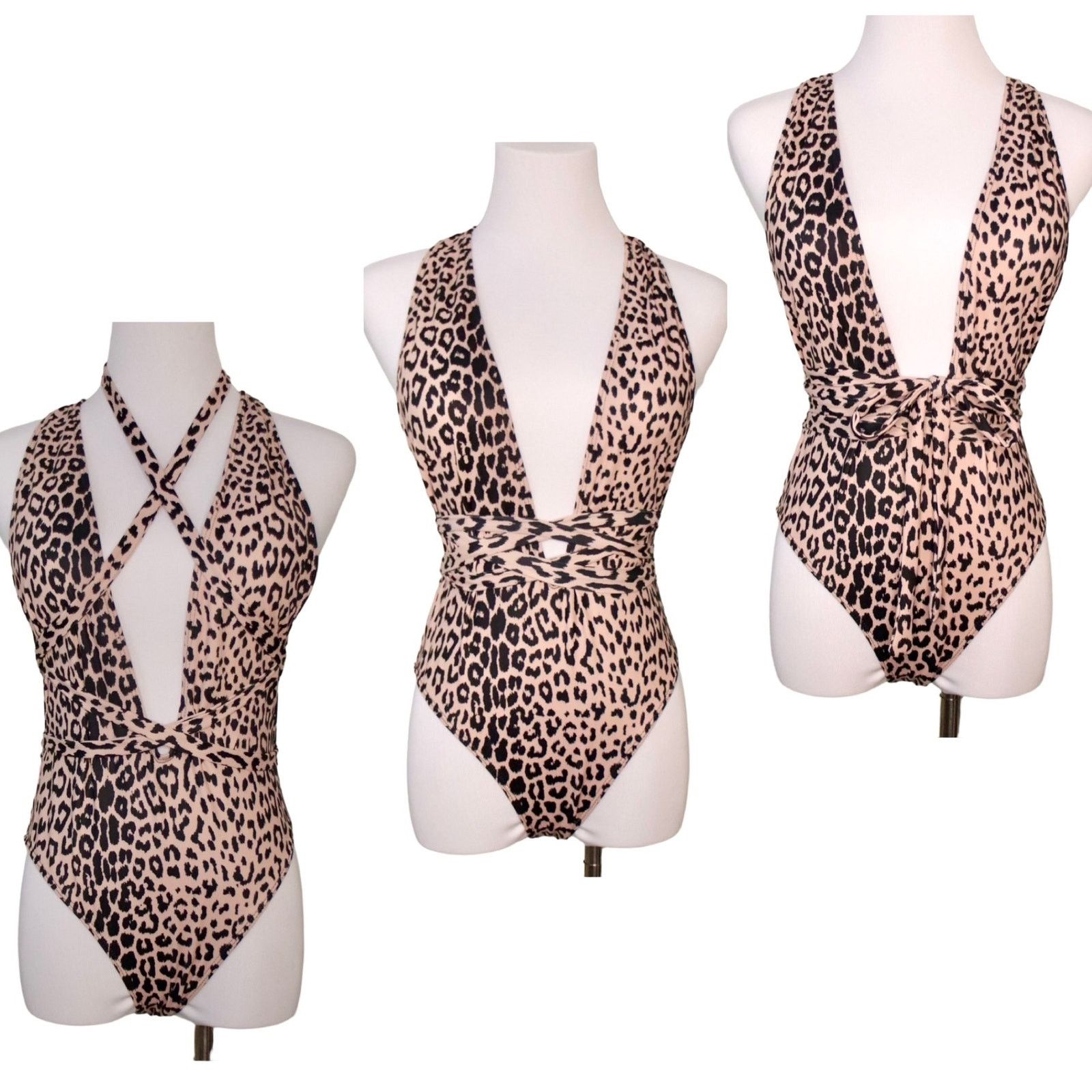 Shein Shein Cheetah Print Deep Plunge 1pc Swimsuit SMALL Baddie Size S / US 4 / IT 40 - 2 Thumbnail
