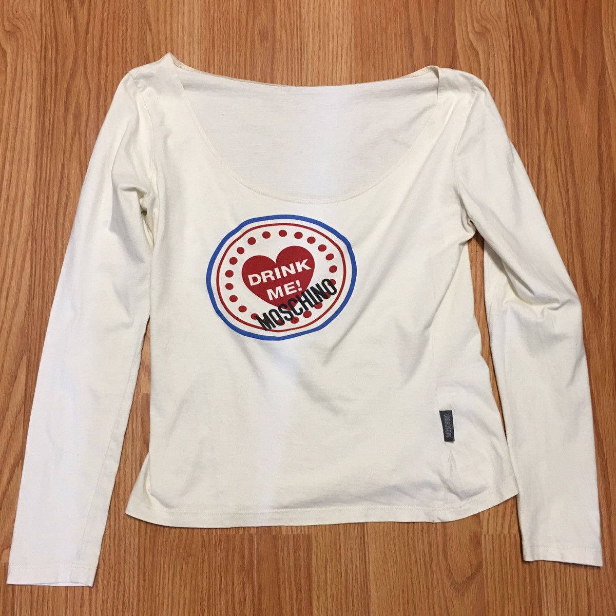 Moschino Moschino Drink Me White Cotton Long sleeve T-Shirt Size M / US 6-8 / IT 42-44 - 7 Thumbnail
