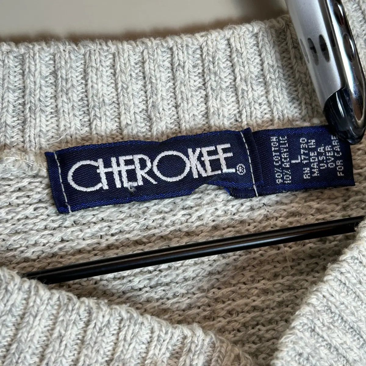 Cherokee × Vintage Vintage 90s Heavyweight Knit Sweater Cardigan Made in USA Size US L / EU 52-54 / 3 - 4 Thumbnail