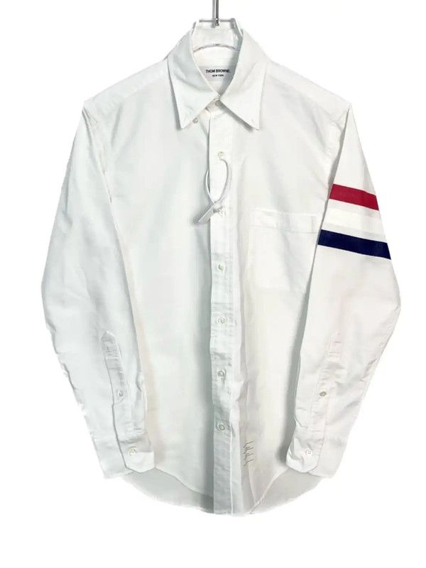 Thom Browne Thom Browne White Cotton Men's Shirt 0089 Size US S / EU 44-46 / 1 - 1 Thumbnail