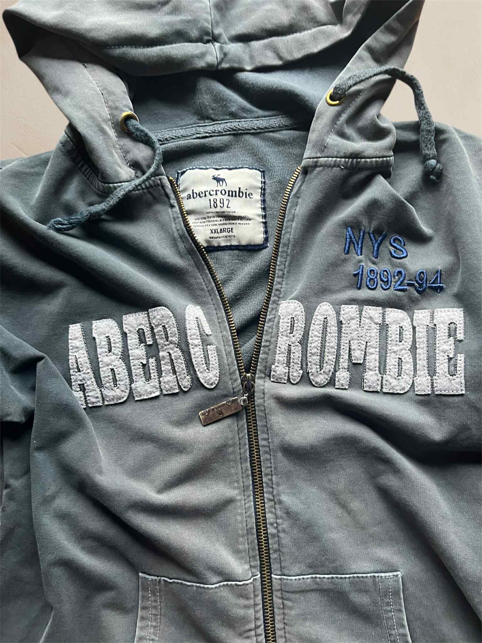 Abercrombie & Fitch Abercrombie & Fitch 2000s Vintage Hoodie Zip-Up (Grey) Size XXL / US 16-18 / IT 52-54 - 2 Thumbnail
