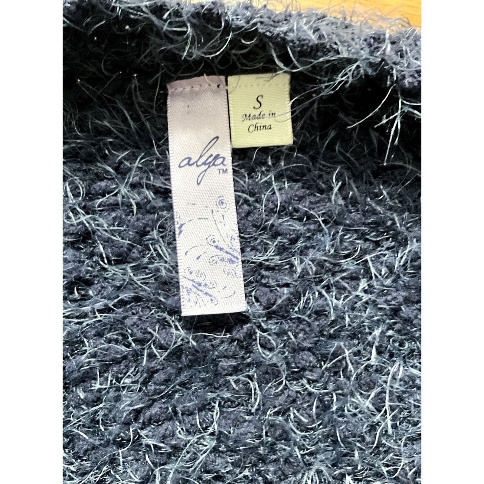Vintage Alya Cardigan Womens S Blue Women Knit Open Front Dark Size S / US 4 / IT 40 - 5 Thumbnail