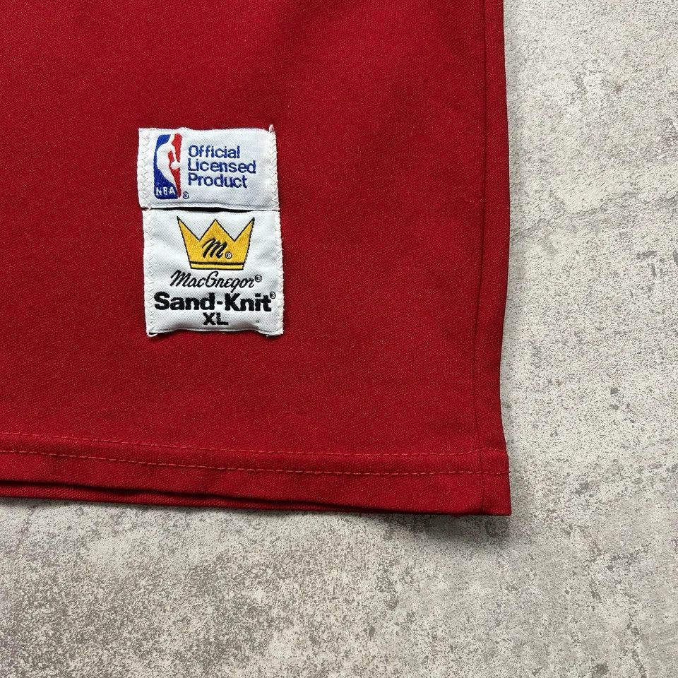 Vintage CHICAGO BULLS MICHAEL JORDAN SAND KNIT JERSEY Sz XL RED Size US XL / EU 56 / 4 - 5 Thumbnail