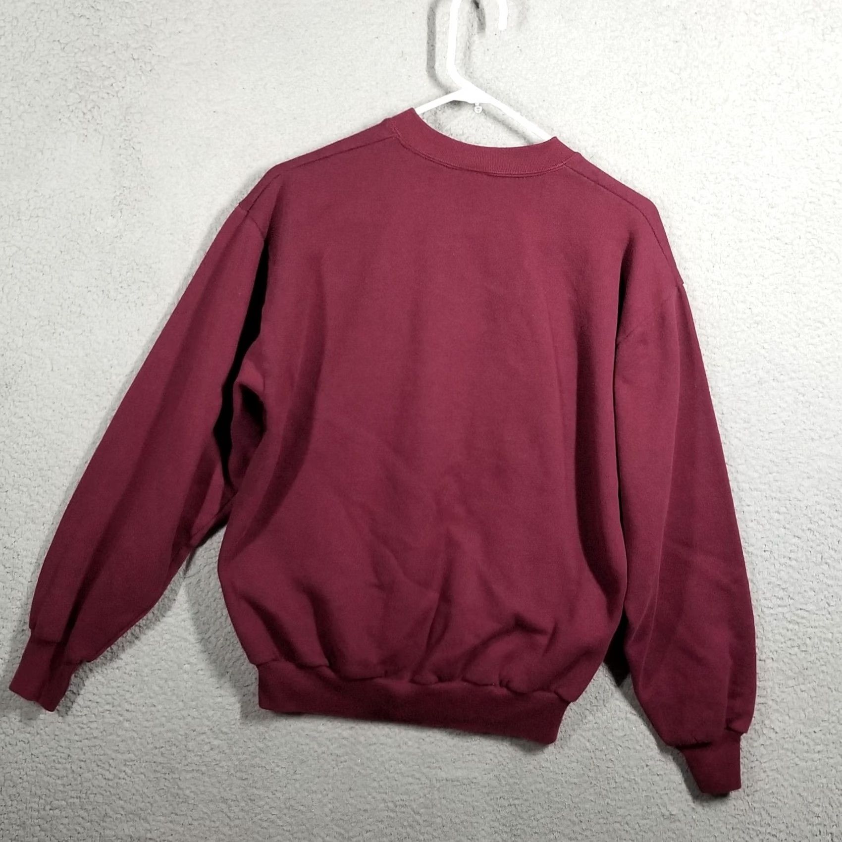 Fruit Of The Loom Vintage Jesus I Trust in You Crewneck Sweatshirt Medium Maroon 1990s Cotton Blend Mens Womens Boys Girls (adjust as applicable) Size US M / EU 48-50 / 2 - 3 Thumbnail