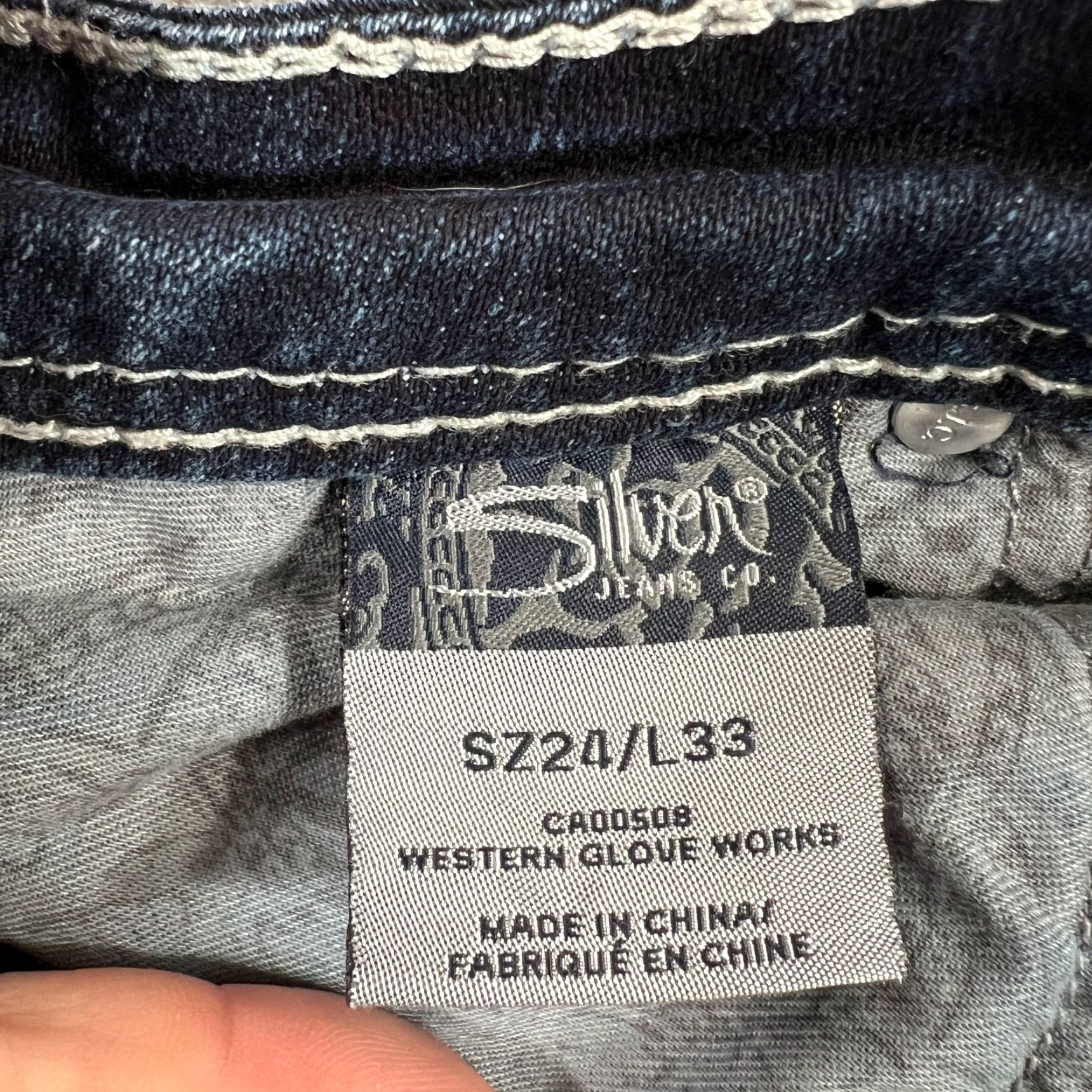 Silver Jeans Co. Silver Jeans Women's Jeans 24 Bootcut Denim Blue Natsuki Flap Thick Stitch Regular Fit Pockets Embroidered Cotton Blend Size 42" / US 20 - 7 Thumbnail