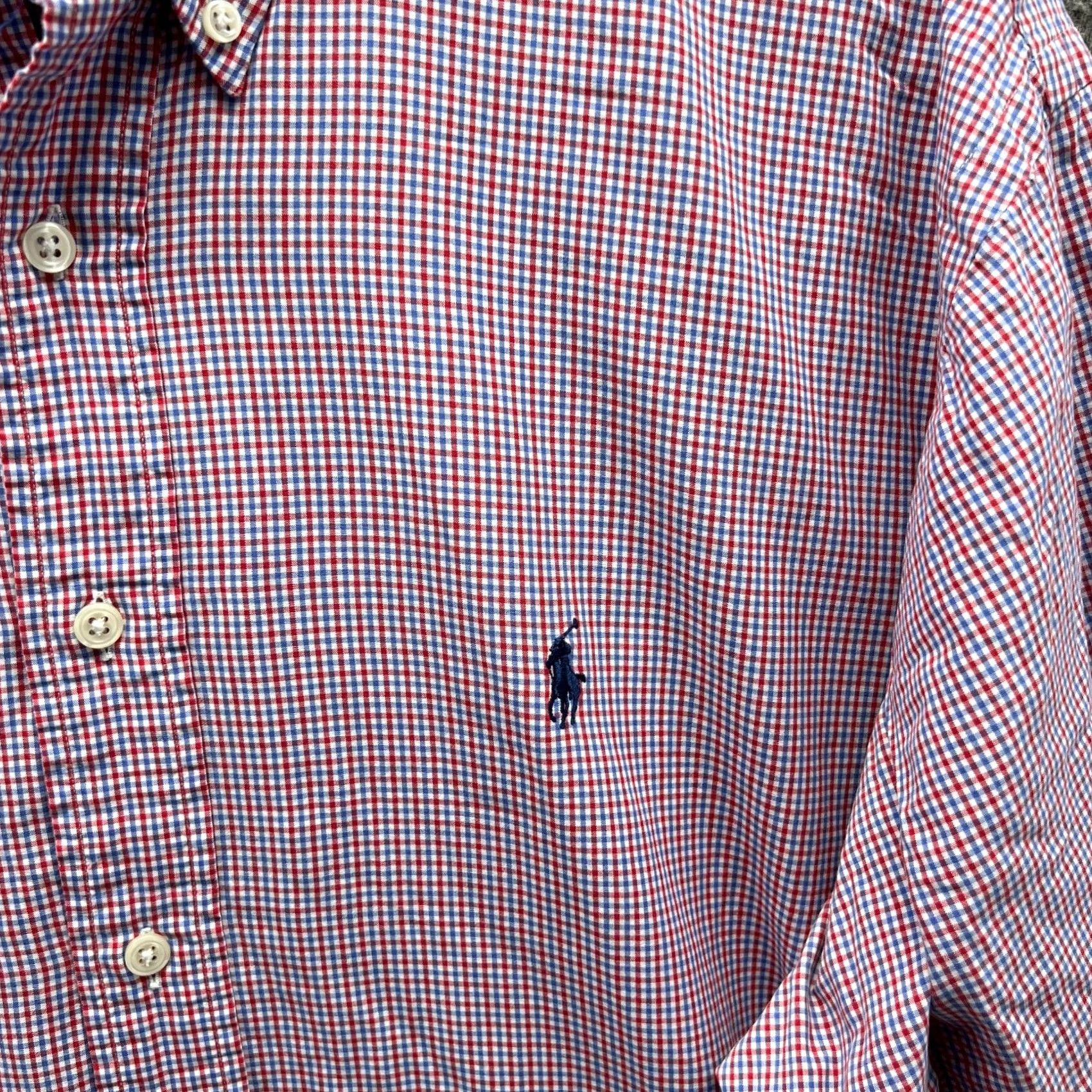 Polo Ralph Lauren Ralph Lauren Shirt Men 16.5 34/35 Red Blue Plaid Button UP Yarmouth Oxford VTG Size US XL / EU 56 / 4 - 5 Thumbnail
