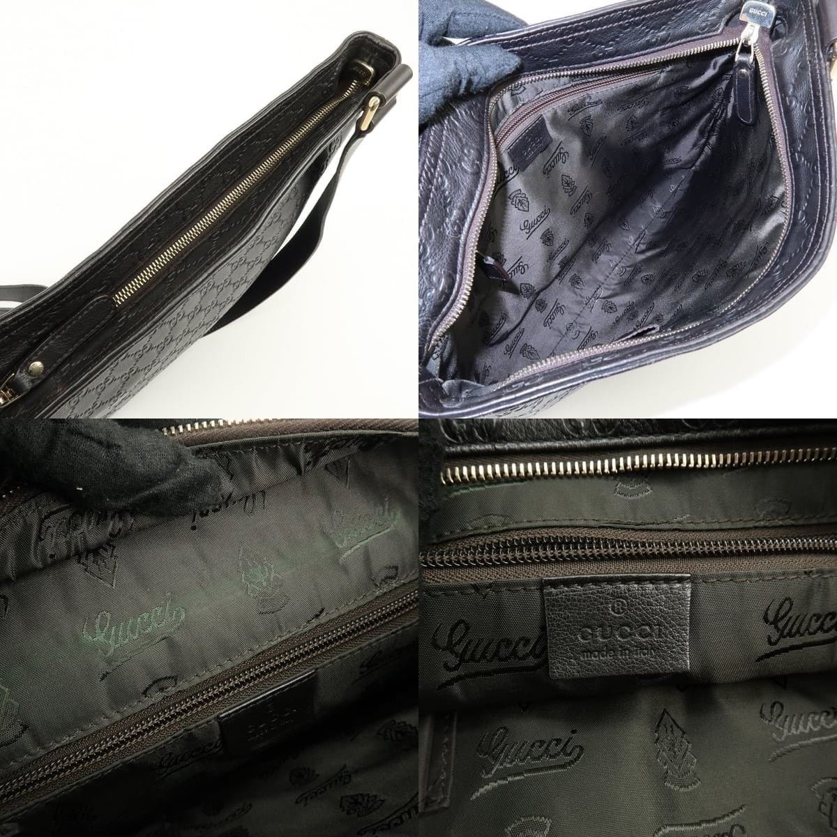 Gucci Gucci Guccissima Leather Crossbody Bag Black Size ONE SIZE - 7 Thumbnail