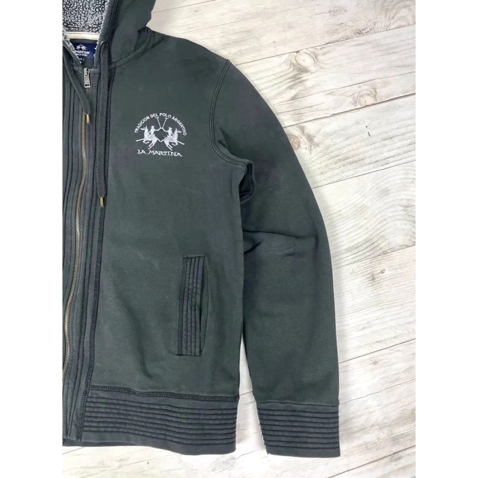 La Martina La Martina Hoodie Full Zip Faux Fur Hooded Men Size XL Black Size US XL / EU 56 / 4 - 5 Thumbnail