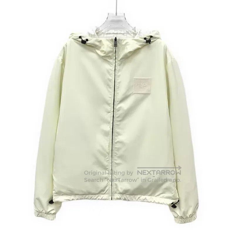 Fendi Fendi Beige Double F Monogram Printed Hooded Zipper Long S Size US M / EU 48-50 / 2 - 3 Thumbnail