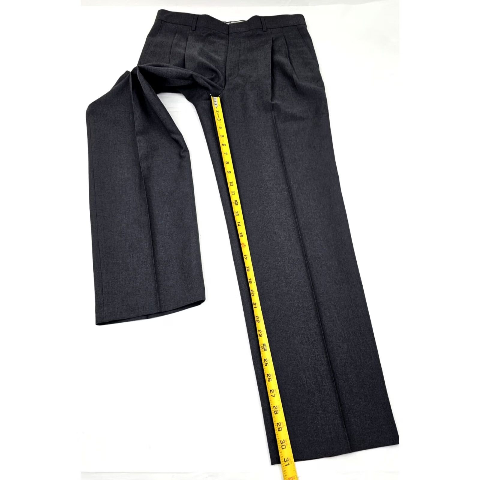 Levi's Vtg Levi's Travelers Wool Blend Pleated Dress Pants Men 35x31 Gray EUC - Casual, Formal, Travel, Dress Pants, Levi's, Vintage, 90s, Mens Size US 35 - 3 Thumbnail