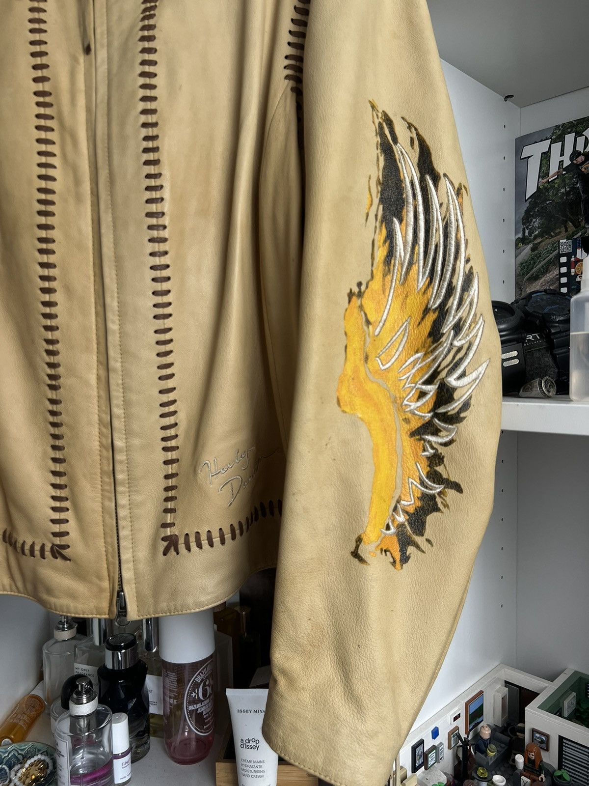 Harley Davidson × Vintage × West Coast Choppers Vintage 90s Harley Davidson big logo leather bomber jacket Size US XL / EU 56 / 4 - 4 Thumbnail