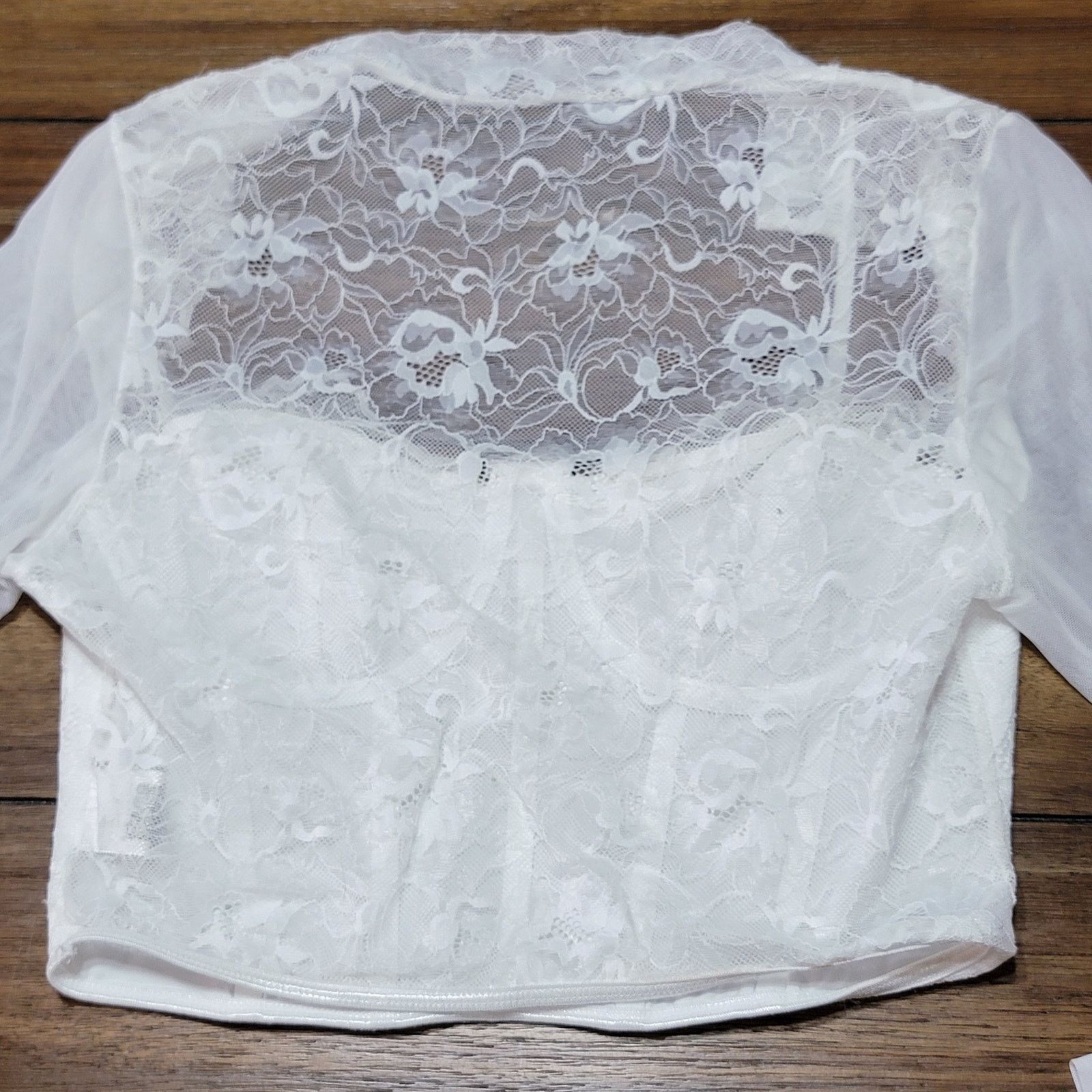 Shein Shein LS White Lace Bustier Top - Size Large Size ONE SIZE - 4 Thumbnail