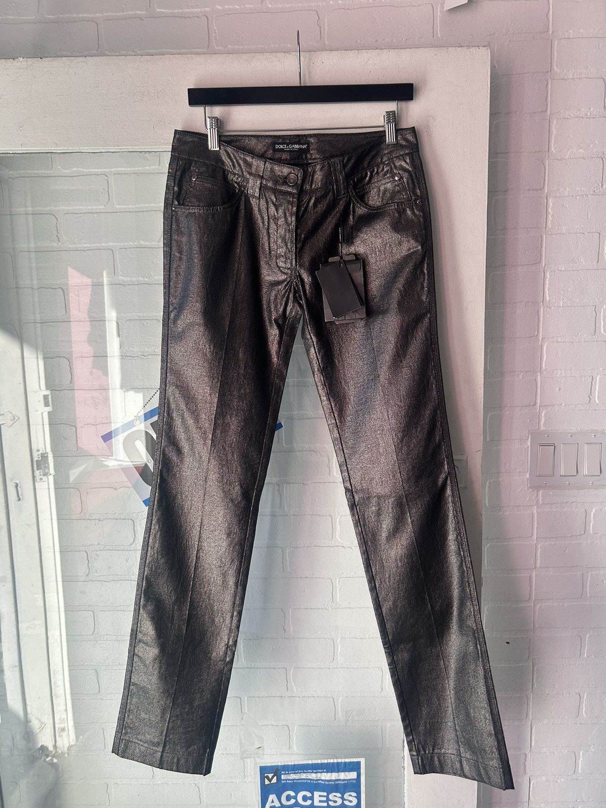 image of Dolce Gabbana Shiny Jeans in Black, Men's (Size 30)