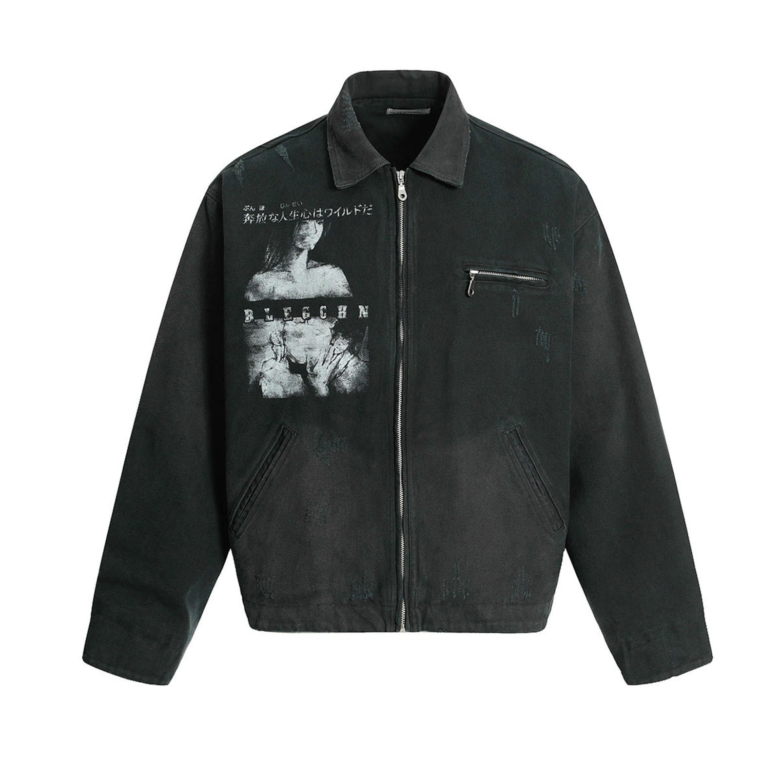 Japanese Brand Heavy Washed Detroit Shirt-Jacket | Wide-Fit Workwear Size US M / EU 48-50 / 2 - 1 Thumbnail