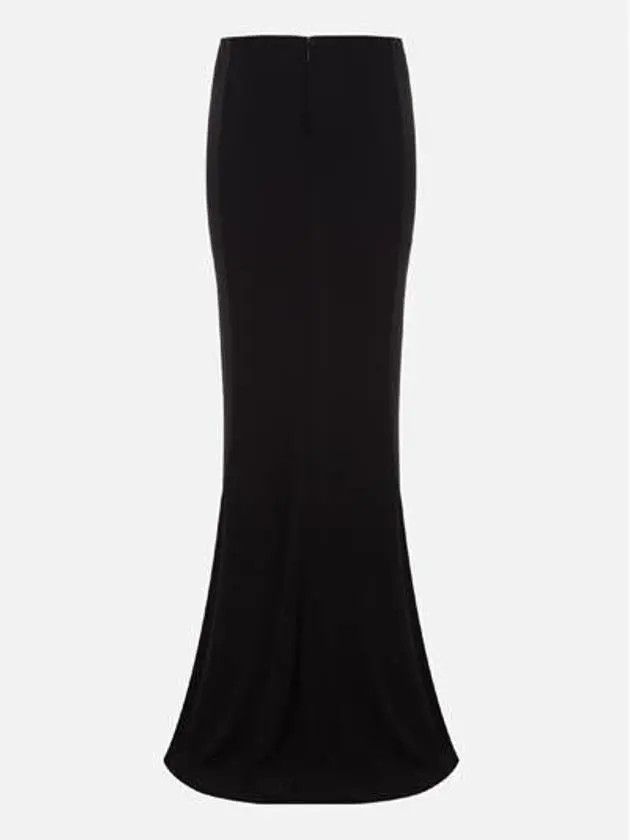 Saint Laurent Paris o1s1wg110225 730335 Long Skirt In Crepe Jersey in Black Size 28" / US 6 / IT 42 - 2 Thumbnail