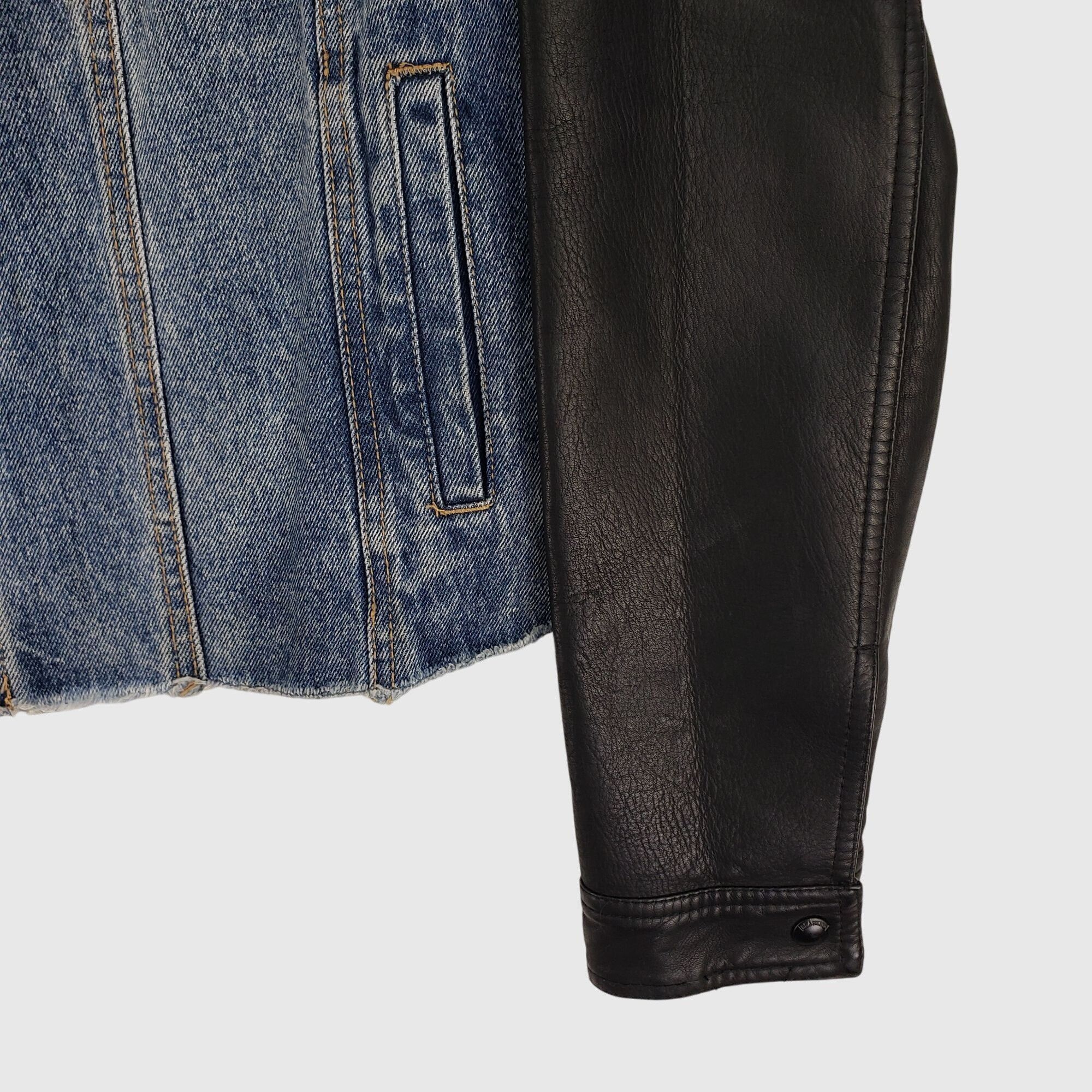 BLANKNYC BlankNYC Faux Leather And Denim Jacket - Black / Blue Jean W Size M / US 6-8 / IT 42-44 - 5 Thumbnail