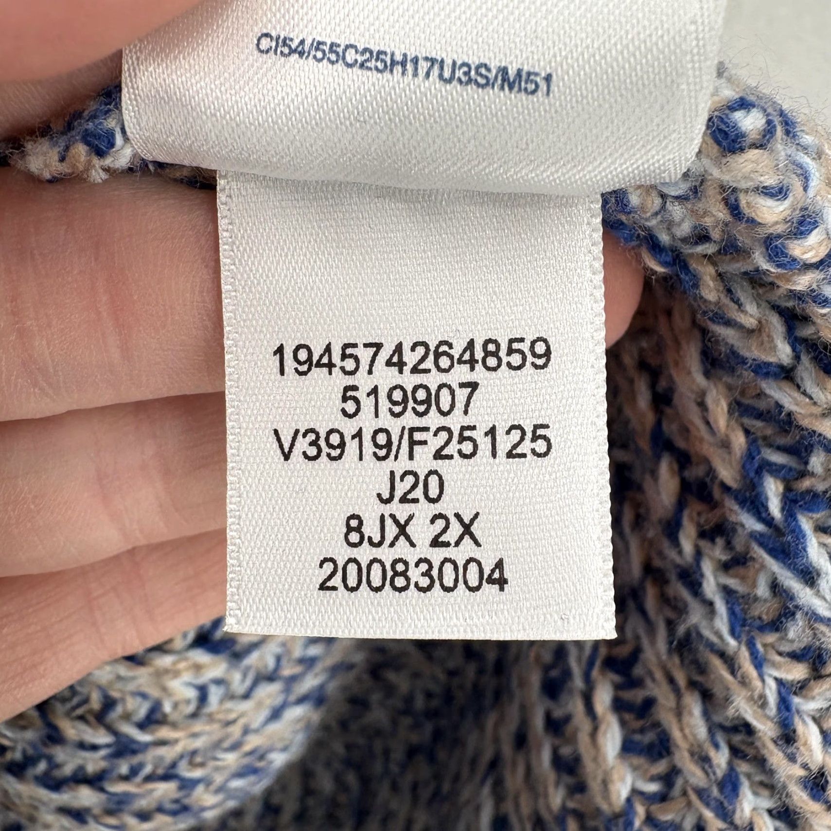 Lands' End VINTAGE Lands' End Sweater Womens 2X Blue Marled Cowl Neck Chunky Knit Pullover Relaxed Size XXL / US 16-18 / IT 52-54 - 6 Thumbnail