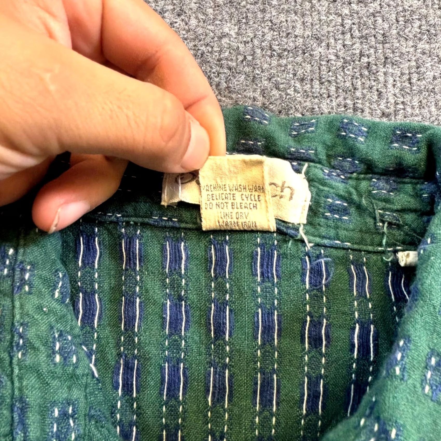 Vintage Bachrach Button-Up Shirt Men's M Green Geometric Cotton Preppy Career Office Size US M / EU 48-50 / 2 - 7 Thumbnail