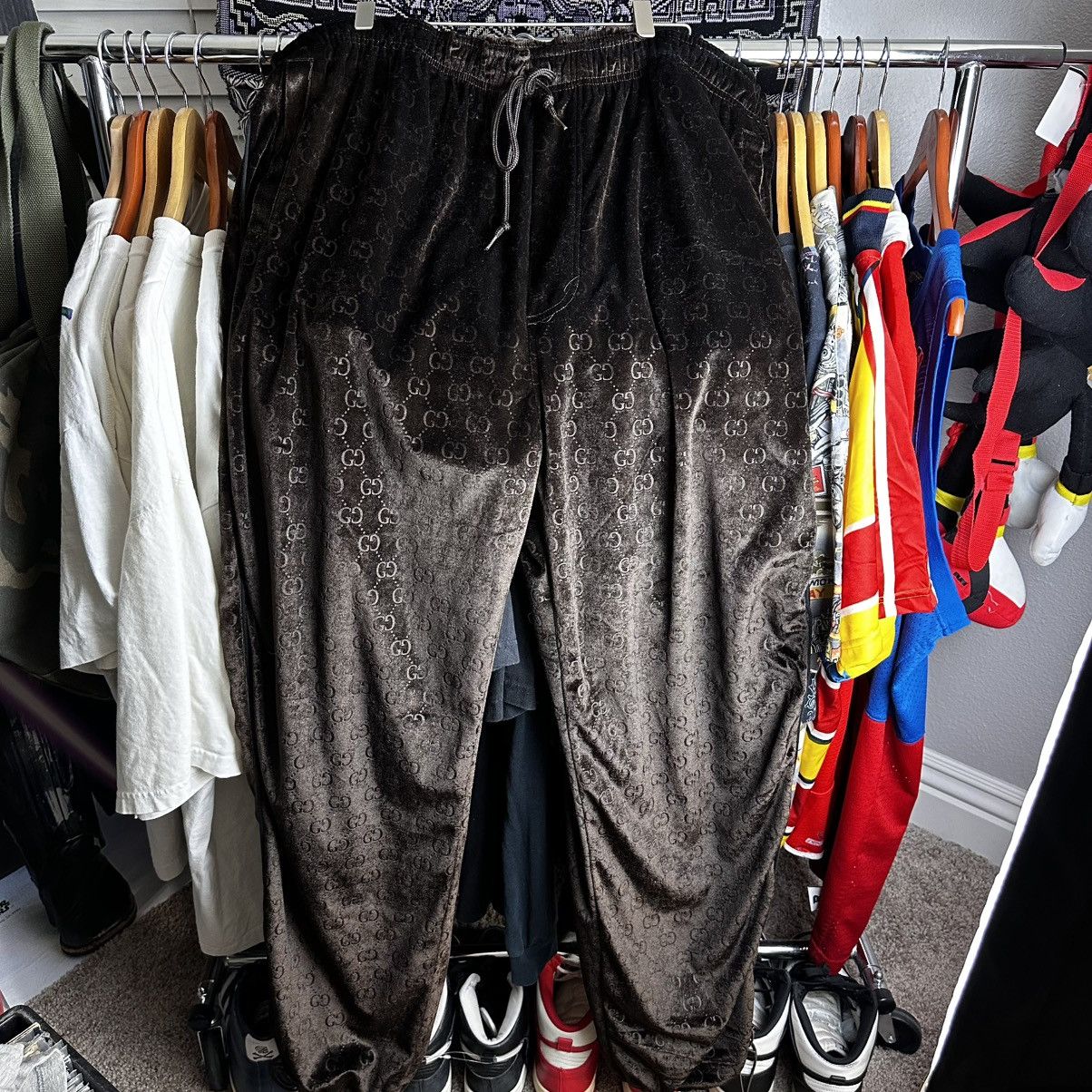 Gucci Vintage Brown Gucci Velour Tracksuit w/Beanie *Bootleg* Size US XXL / EU 58 / 5 - 3 Thumbnail