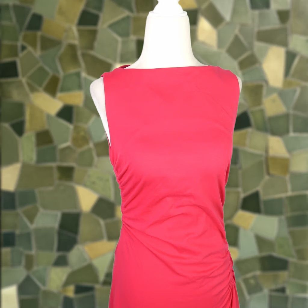 Cos VINTAGE Cos hot pink drop waist gathered asymmetrical midi dress XS Size XS / US 0-2 / IT 36-38 - 1 Thumbnail