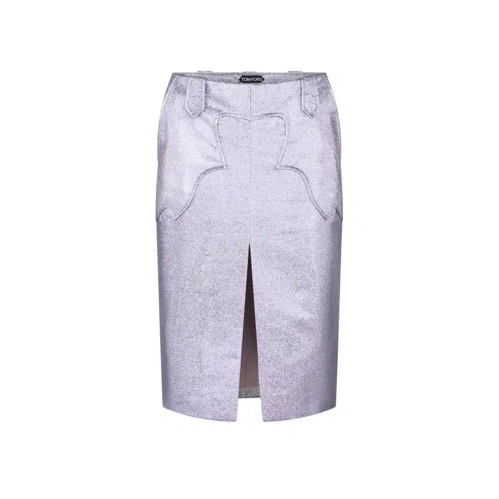 Tom Ford o1loc1c1124 GC5691 Iridescent Skirt in Light Violet Size 24" / US 00 / IT 34 - 1 Thumbnail