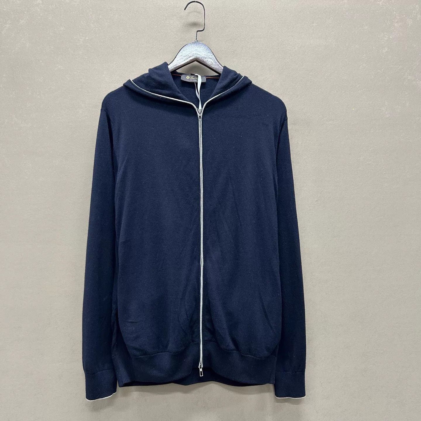 Loro Piana Blue Zip-Up Hoodie with Drawstring Size US L / EU 52-54 / 3 - 1 Thumbnail