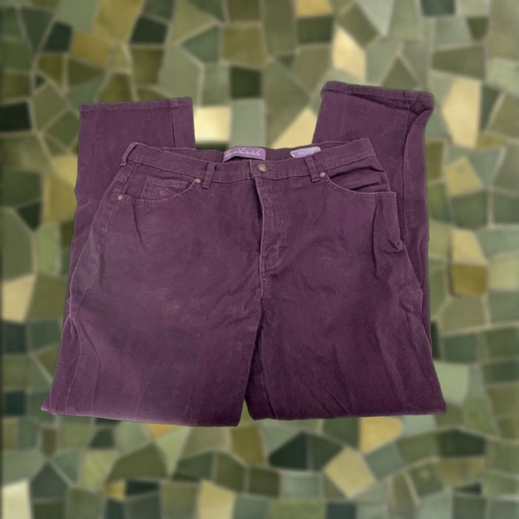Gloria Vanderbilt Gloria Vanderbilt Jeans Size 14 Short Purple Denim Womens Straight 5-Pocket Stretch Regular Color Purple Fabric Denim Size 36" / US 14 / IT 50 - 1 Thumbnail
