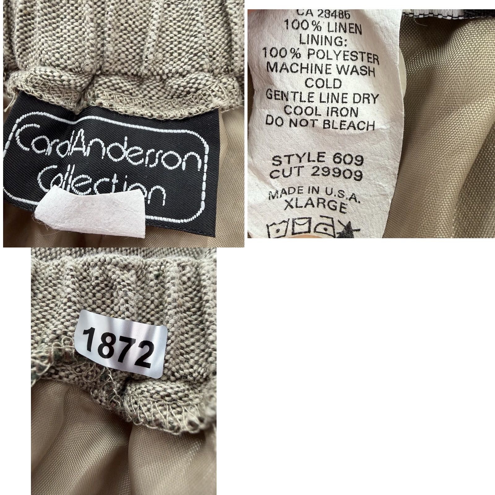 Vintage VINTAGE Carol Anderson Linen Pants Women Size 36" / US 14 / IT 50 - 9 Thumbnail