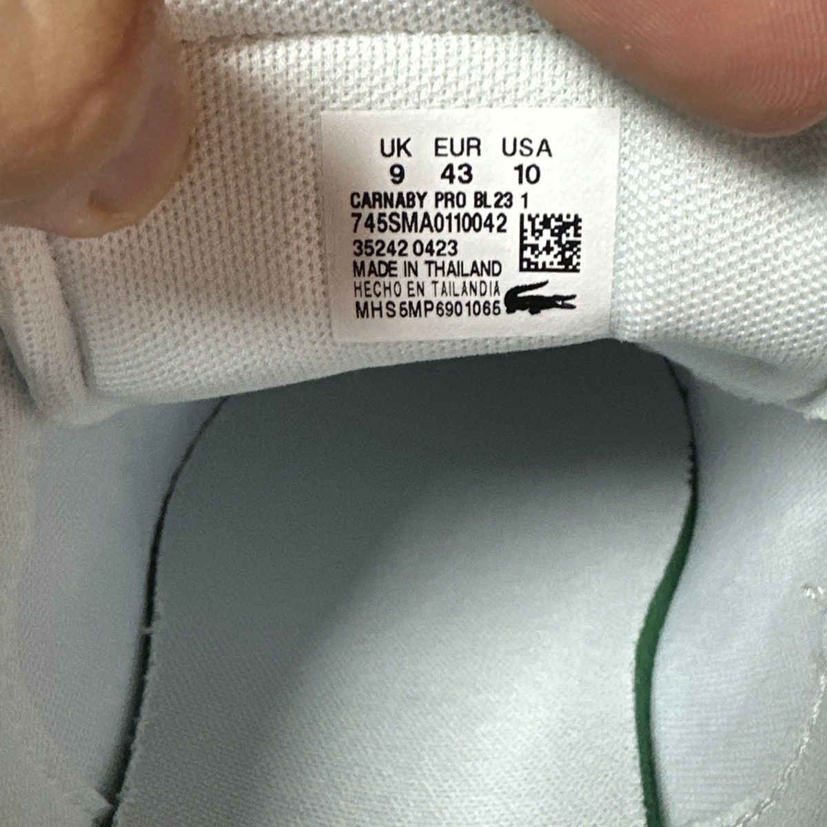 Lacoste New Lacoste Carnaby Pro Bl23 1 Mens White Leather, no box Size US 10 / EU 43 - 7 Thumbnail