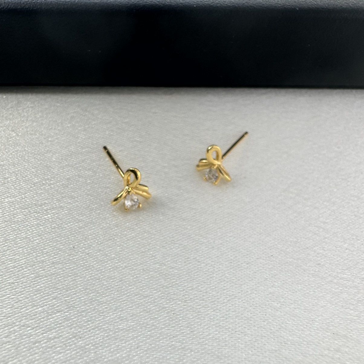 Designer Small CZ Bow Stud Earrings for Women Size ONE SIZE - 2 Thumbnail