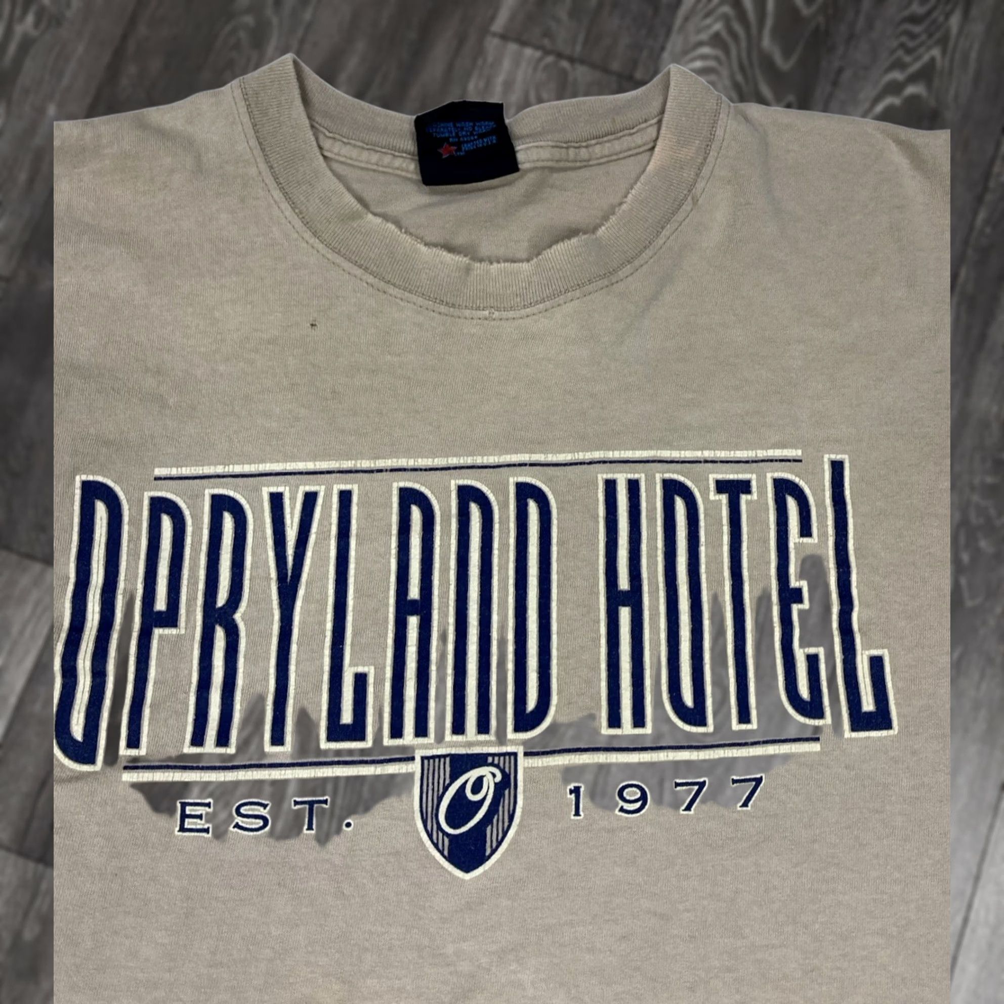 Soffe VINTAGE Soffe Opryland Hotel Graphic T-shirt Men Large Beige USA 90s Single Stitch T-Shirt Mens 90s USA Logo Graphics Size US L / EU 52-54 / 3 - 1 Thumbnail