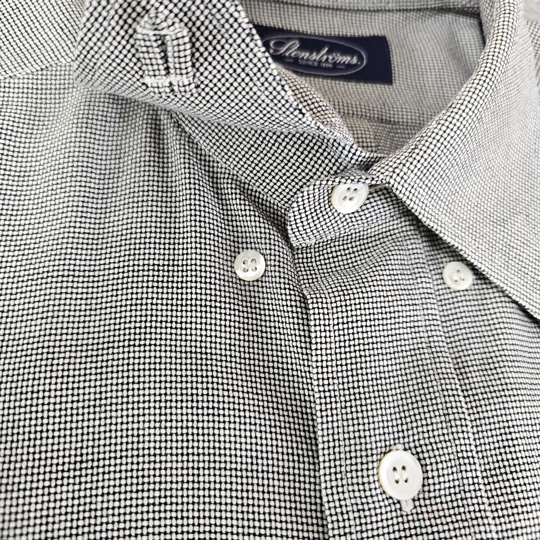 Vintage Stenströms Shirt Mens 39 Gray Micro Check Long Sleeve Button Front Cotton Dress Shirt XL Gray Check Mens 39 100% Cotton Shirts Mens XL Gray Check Size US XL / EU 56 / 4 - 4 Thumbnail