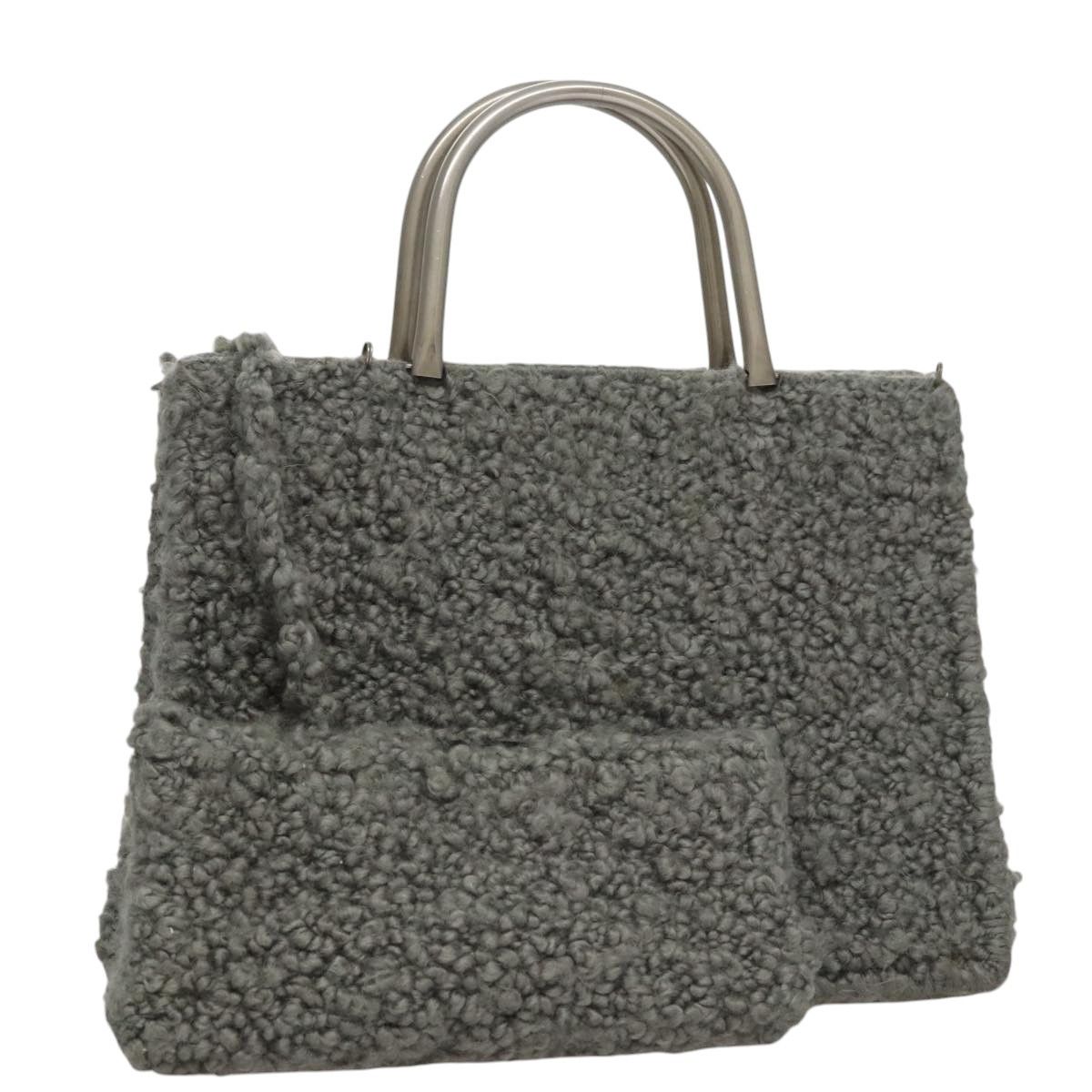 Salvatore Ferragamo Grey Wool Handbag (Pre-Owned) Size ONE SIZE - 1 Thumbnail