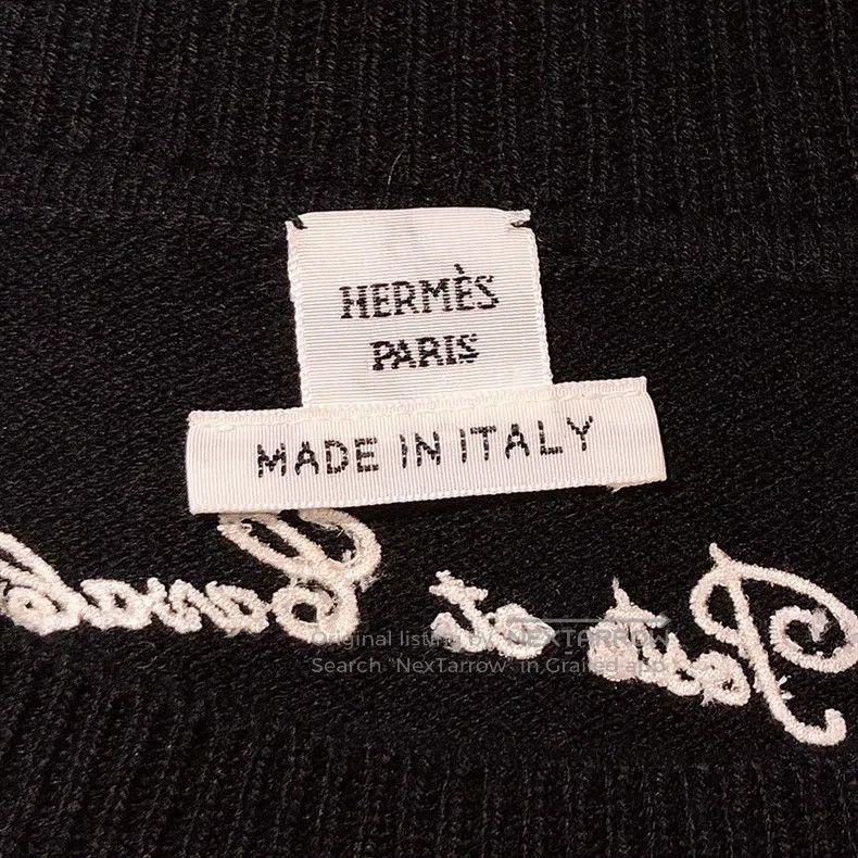 Hermes Hermes Black and white cashmere knitted long sleeve dress, Size XS / US 0-2 / IT 36-38 - 7 Thumbnail