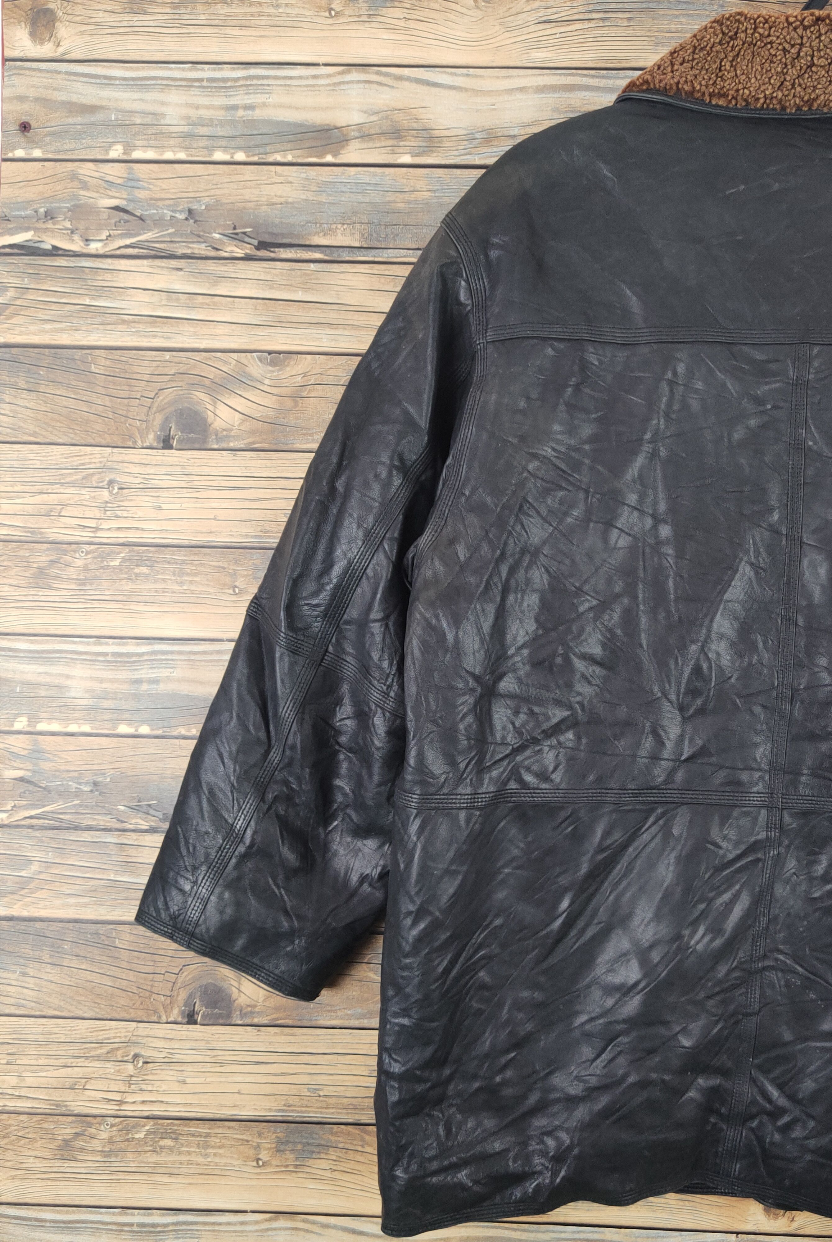 London Fog London Fog vintage Black Leather Jackets #W1120 Size US L / EU 52-54 / 3 - 10 Thumbnail
