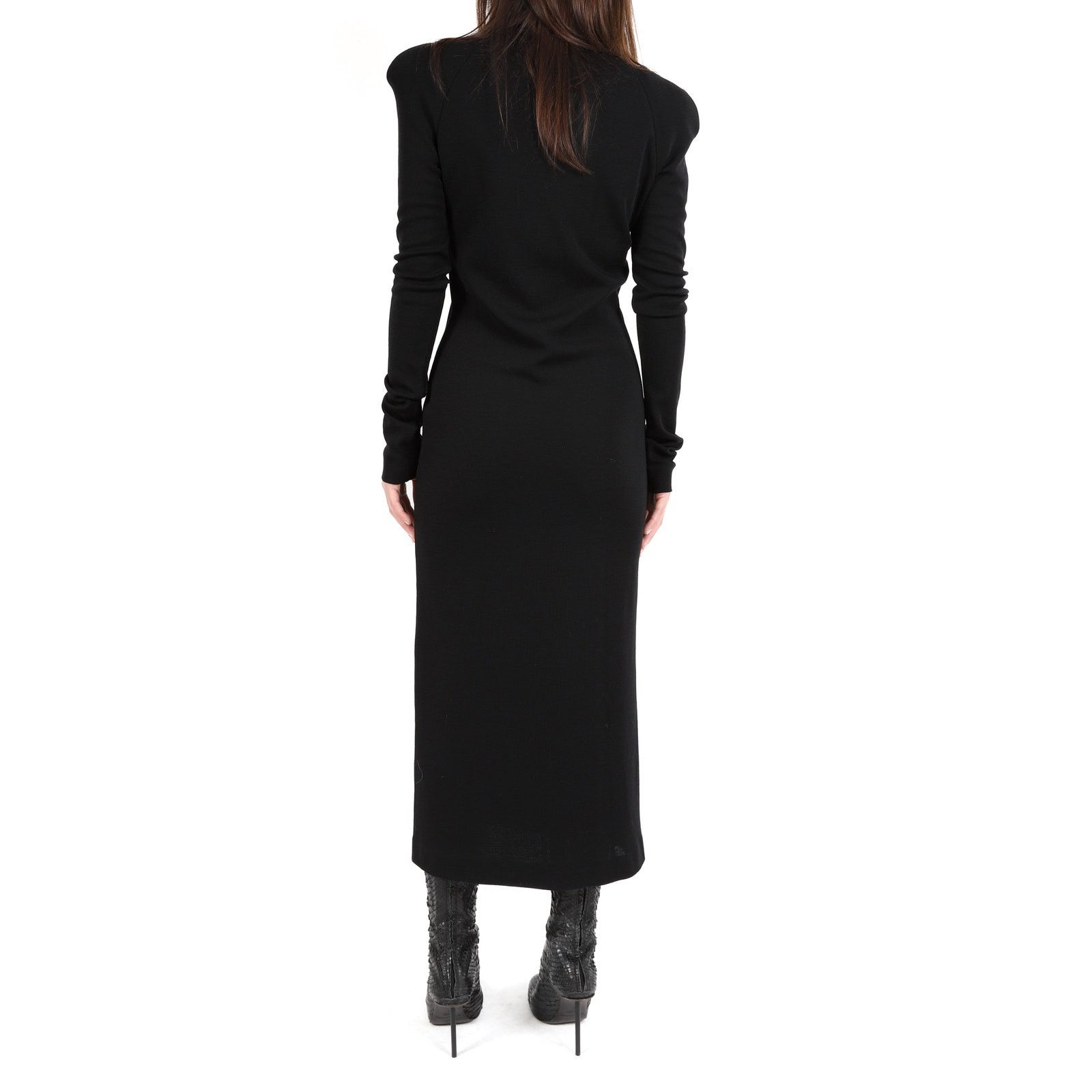 Haider Ackermann FW17 3D Turtleneck Maxi Dress in Black Wool Size XS / US 0-2 / IT 36-38 - 2 Thumbnail