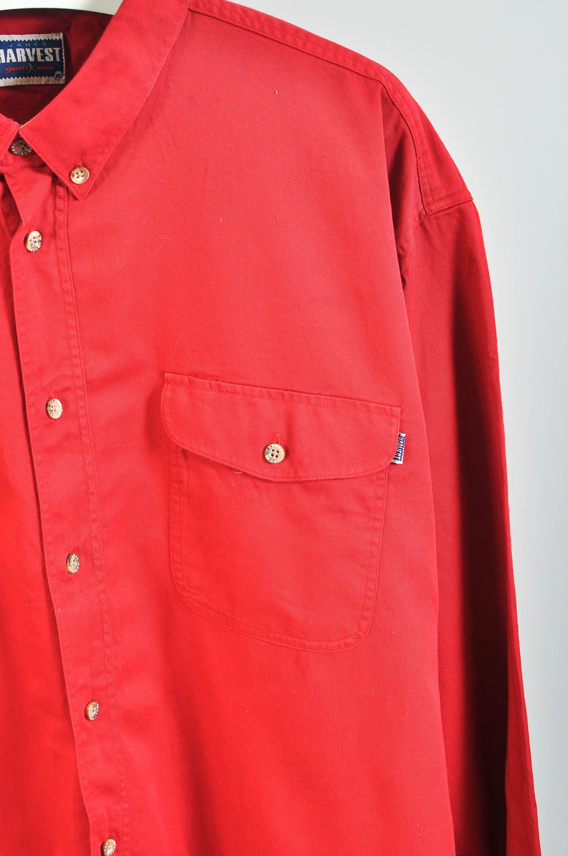 Vintage Vintage 90s James Harvest Red Shirt Size US XXL / EU 58 / 5 - 3 Thumbnail