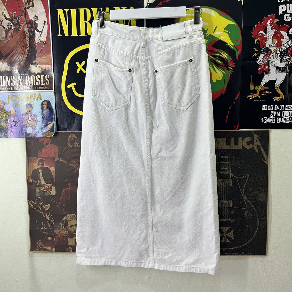 Designer Vintage Alicia Pageboy Denim White Skirt Size 27" / US 4 / IT 40 - 7 Thumbnail