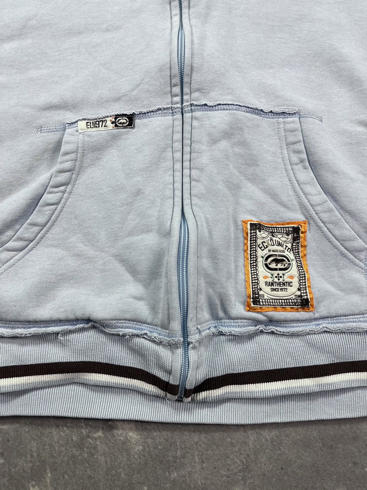 Ecko Unltd. Ecko Unltd. Embroidered Logo Baby Blue Baggy Zip Hoodie L XL Size US L / EU 52-54 / 3 - 10 Thumbnail
