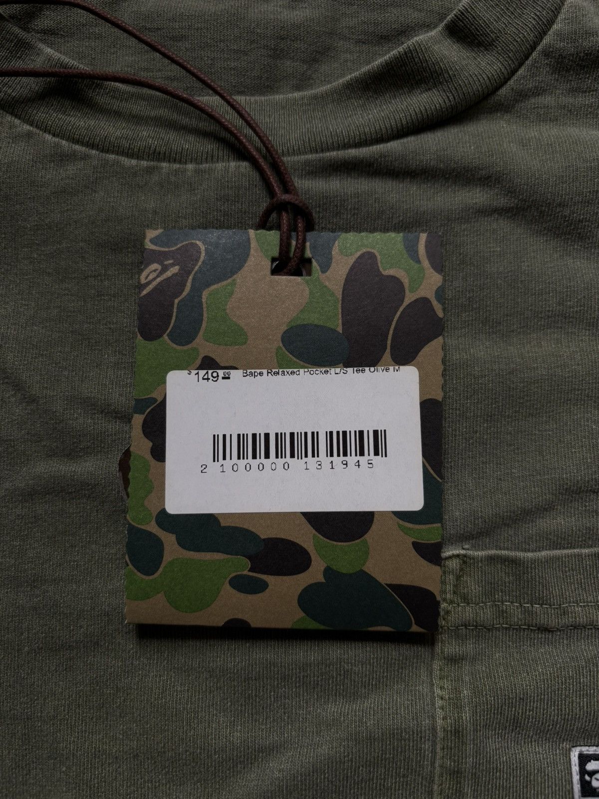 Bape BAPE Relaxed Pocket L/S Tee Olive Size US M / EU 48-50 / 2 - 10 Thumbnail