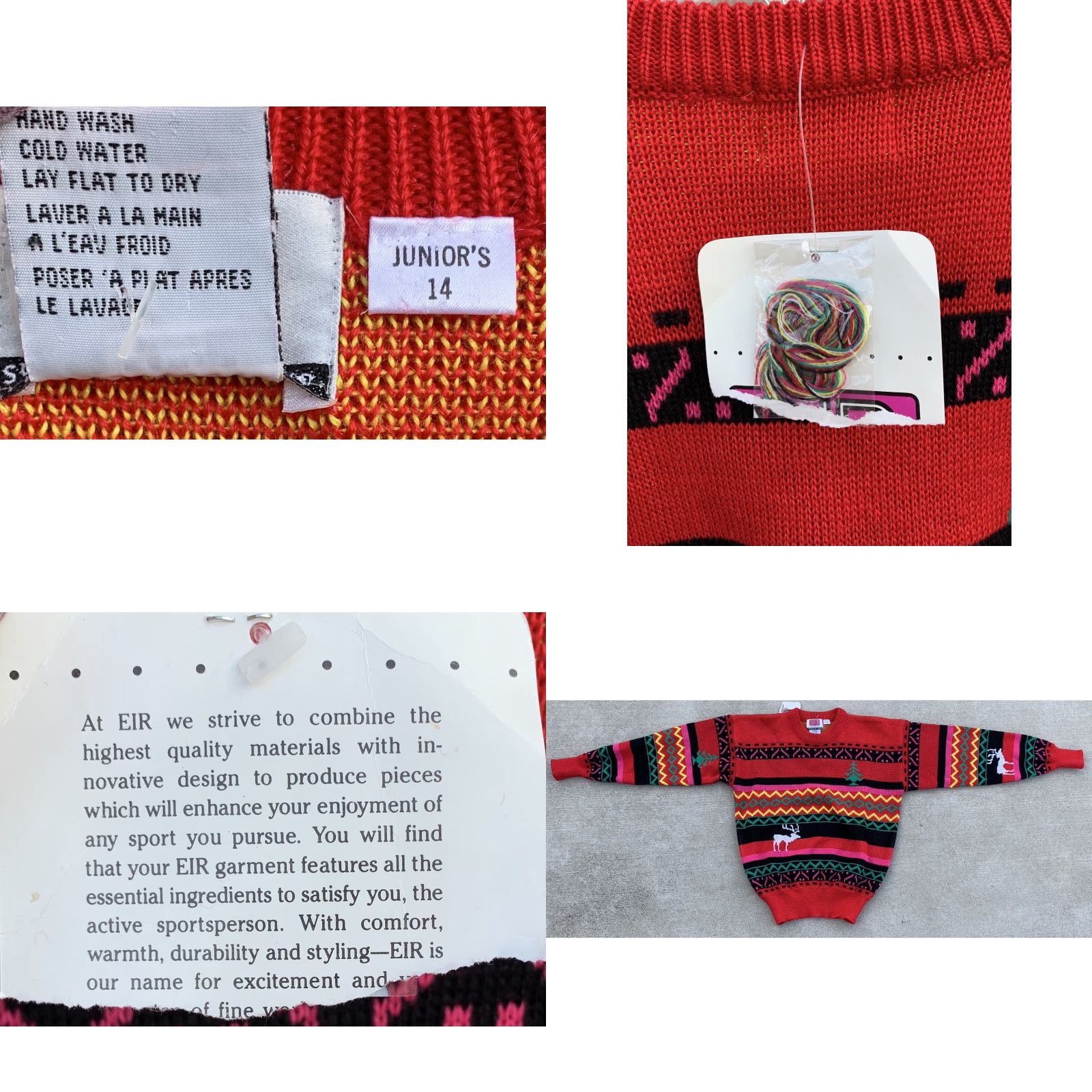 Vintage Vintage eir Sports Sun Valley Idaho Sweater 80s Ski Snow Juniors Size 14 Size XL / US 12-14 / IT 48-50 - 8 Thumbnail