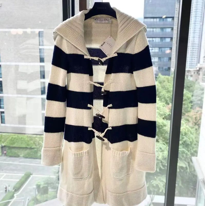 Dior Dior Color-Block Wool Women's Coat 0089 Size ONE SIZE - 1 Thumbnail