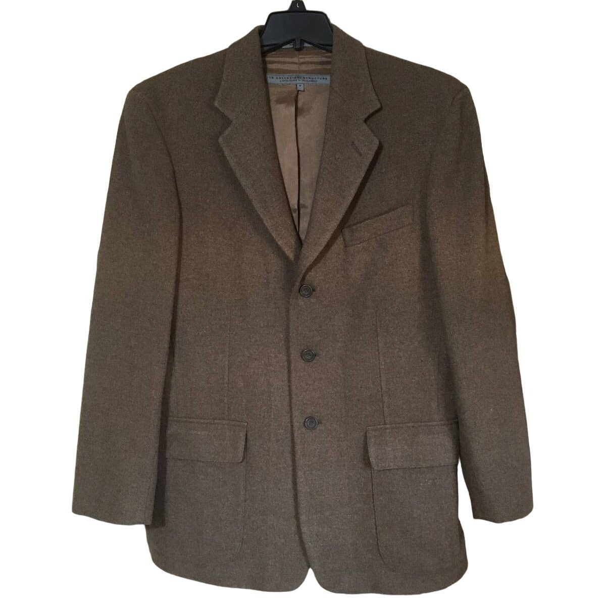 Other Le Collezioni Structure Brown Wool Blend Men's Jacket Blazer Size US M / EU 48-50 / 2 - 1 Thumbnail