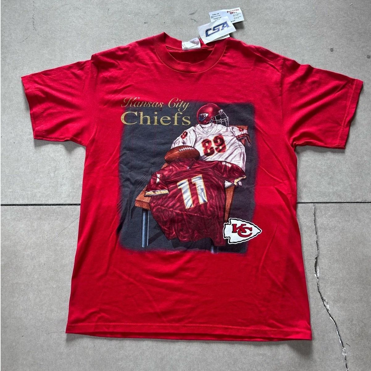 CSA Vintage Kansas City Chiefs Deadstock Locker Room T Shirt -L Size US L / EU 52-54 / 3 - 1 Thumbnail
